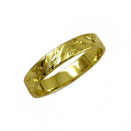 Snubn&iacute; prsten s ručně ryt&yacute;m ornamentem