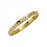 Úzký prsten s drážkou a 5 brilianty