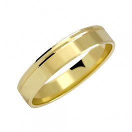 Prsten leskl&yacute; s jedn&iacute;m ryt&yacute;m proužkem