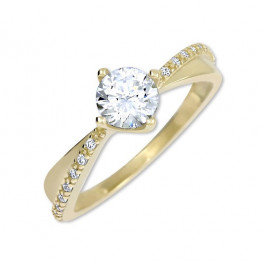Zlat&yacute; prsten s kulat&yacute;m zirkonem