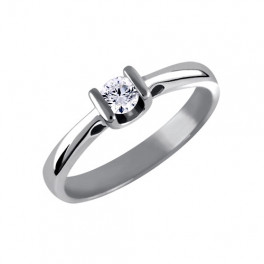 Z&aacute;snubn&iacute; prsten s briliantem v kol&eacute;bce