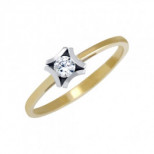 Dvoubarevný prsten s briliantem
