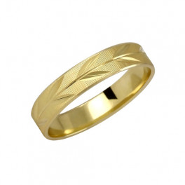 Prsten s l&iacute;stkov&yacute;m vzorem - satinovan&yacute;