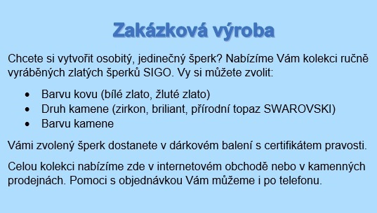 Zakázková výroba šperků